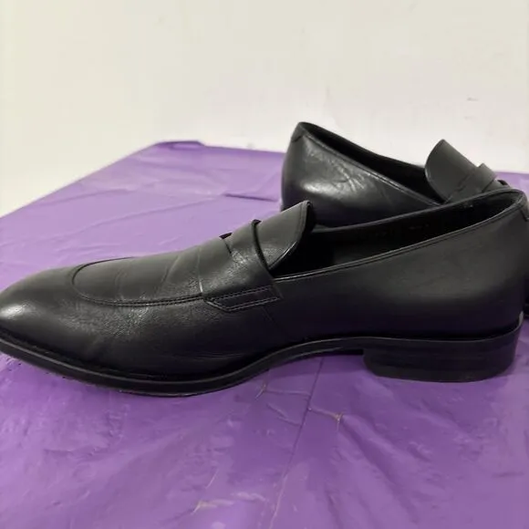 Boss Derrek Penny Loafers Black Leather Men's Size 7.5 Excellent