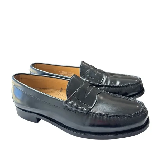 Bostonian Crown Windsor Black All Leather Penny Loafer Shoe Size 9.5 DPreppy