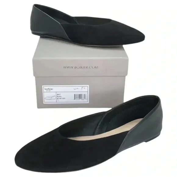 Botkier Britt Womens Flats 5M Black Leather Slip On