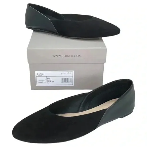 Botkier Britt Womens Flats 6.5M Black Leather Slip On