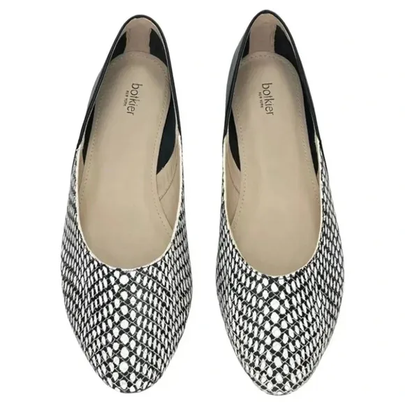 Botkier Britt Womens Flats 6M Leather Snake Print Slip On