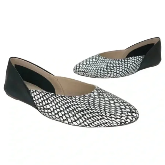 Botkier Britt Womens Flats 6M Leather Snake Print Slip On