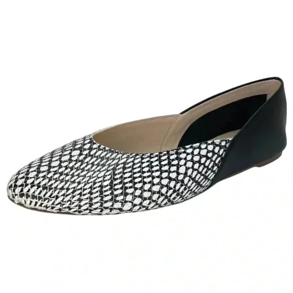 Botkier Britt Womens Flats 6M Leather Snake Print Slip On