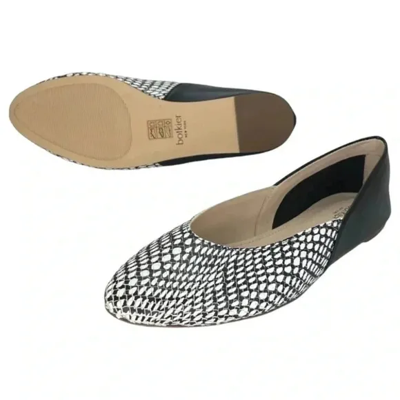 Botkier Britt Womens Flats 6M Leather Snake Print Slip On
