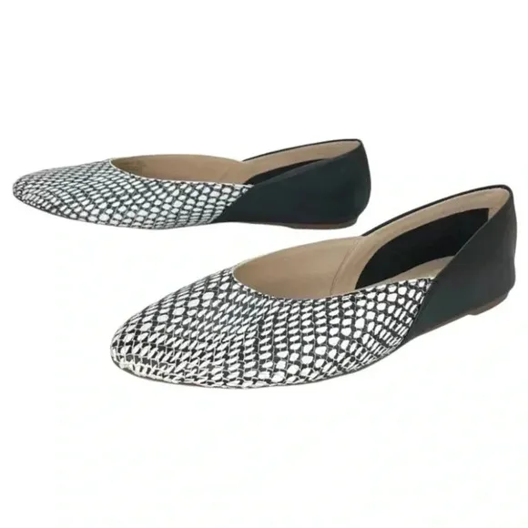 Botkier Britt Womens Flats 6M Leather Snake Print Slip On