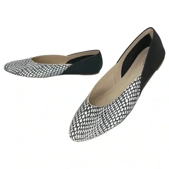 Botkier Britt Womens Flats 6M Leather Snake Print Slip On
