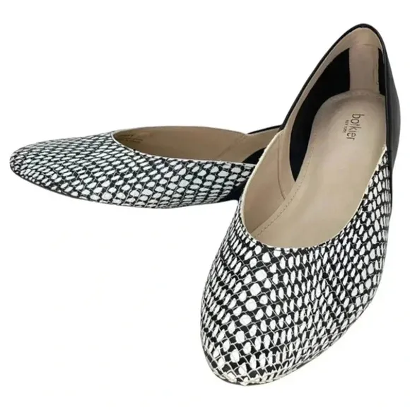 Botkier Britt Womens Flats 6M Leather Snake Print Slip On