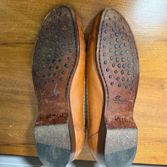 Bragano Made in Italy 🇮🇹 Loafers Shoes Size 11 US  Two Tone Cream/Brown