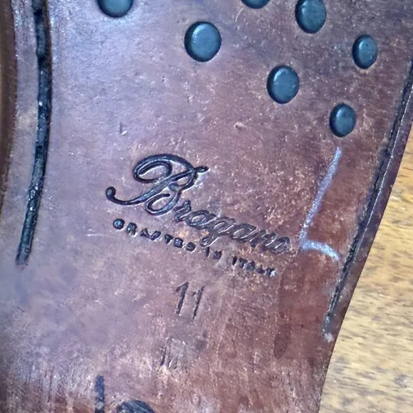 Bragano Made in Italy 🇮🇹 Loafers Shoes Size 11 US  Two Tone Cream/Brown