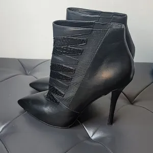 BRIAN ATWOOD Duris Stiletto Bootie Boots Black Leather High Heels