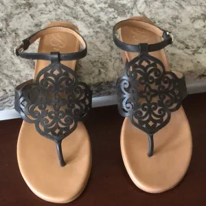 Brighton  Ankle Strap Black Sandals