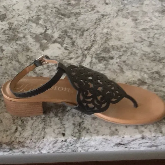Brighton  Ankle Strap Black Sandals
