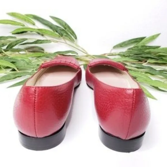 Brooks Brothers Loafers Red Leather Fringe Size 8