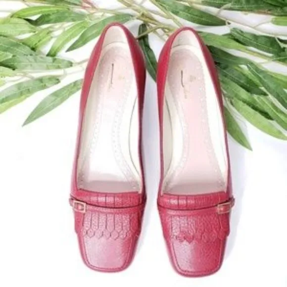 Brooks Brothers Loafers Red Leather Fringe Size 8
