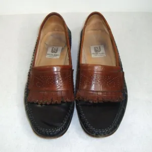 BRUNO MAGLI Tu-Tone Leather Kiltie Loafers Size 10 1/2