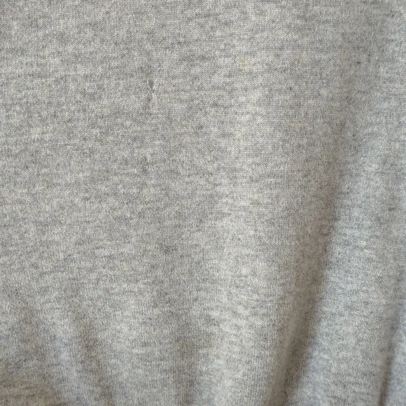 Burberry Classic Cashmere Knit Rolled Cuff Pullover Crewneck Sweater Gray XXL