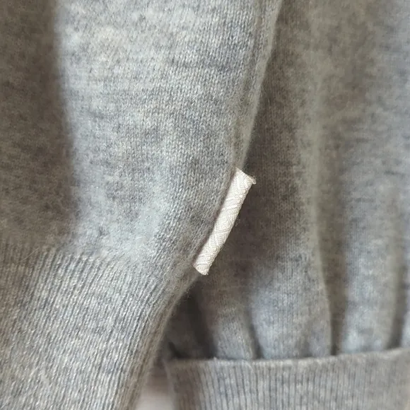 Burberry Classic Cashmere Knit Rolled Cuff Pullover Crewneck Sweater Gray XXL