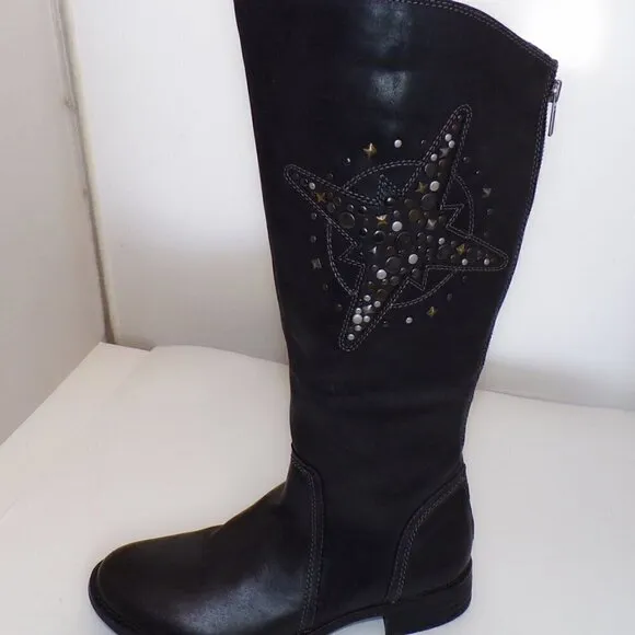 BUSSOLA Anthropologie Star Studded Riding Boots sz 38 7.5 NEW