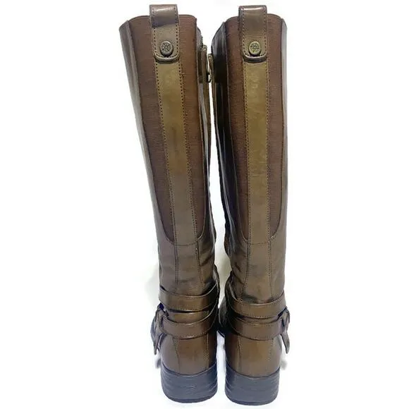 Bussola Tall Riding Boots Women's Size 38 (7.5) Brown Full Zip Knee-High