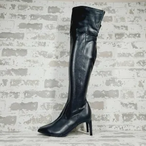 Calvin Klein Womens Black Goring Padded Sacha Pointy Toe Stiletto Boots M166