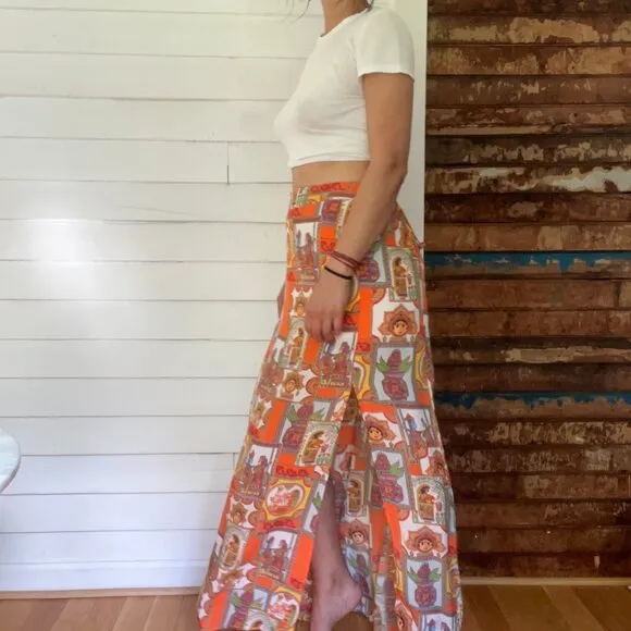 Calypso St. Barth Silk Maxi Skirt - Small