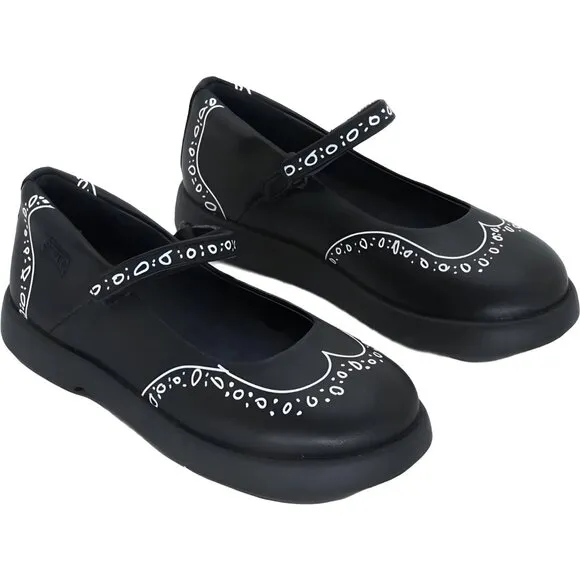 Camper Kids Girls Black Duet Mary Jane Flat, 11 Toddler