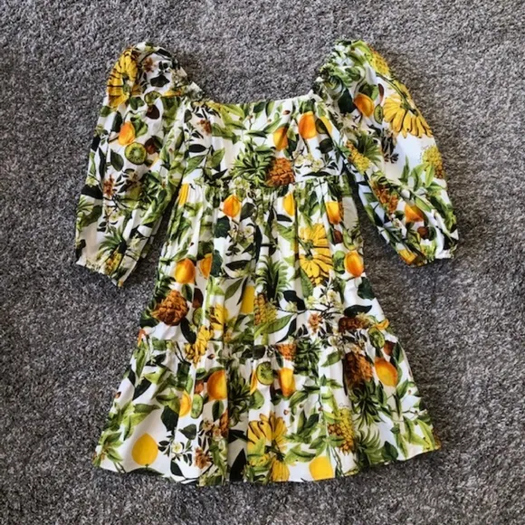CARA CARA Sip Sip Mini Dress - Banana Multi