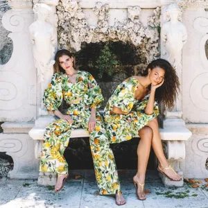 CARA CARA Sip Sip Mini Dress - Banana Multi
