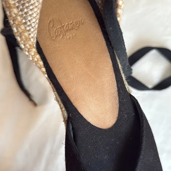 Castañer's Carina sandals Black and Tan Women's Espadrilles size 38