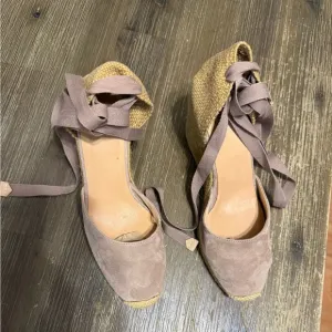 Castaner Brown Tan Espadrilles with Ankle Wrap
