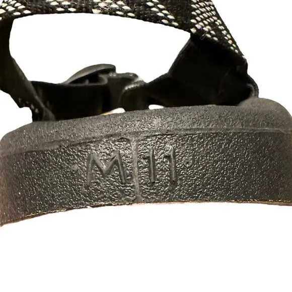 Chaco Mens Size 11 Black and Gray Web Strap Sandals