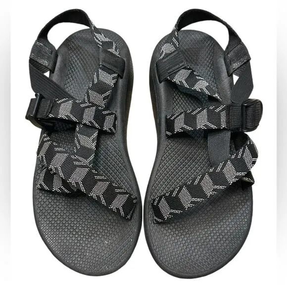 Chaco Mens Size 11 Black and Gray Web Strap Sandals