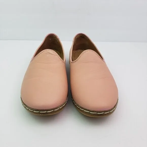 Charix Womens Size EU 38 US 8 Vintage Pink Leather Slip On Flats Loafer Shoes