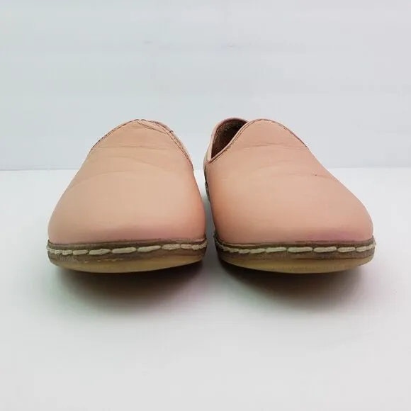 Charix Womens Size EU 38 US 8 Vintage Pink Leather Slip On Flats Loafer Shoes