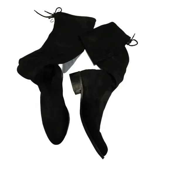 Charles David Black Velvet Knee-High Boots