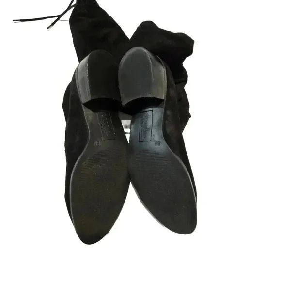 Charles David Black Velvet Knee-High Boots
