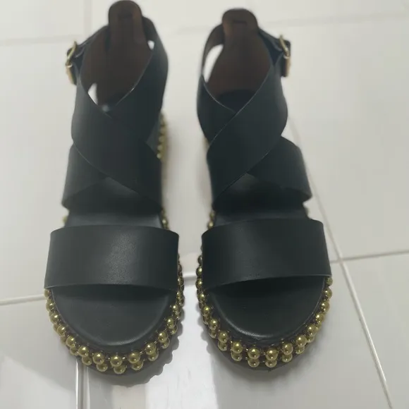 Chloé Sawyer Studded Leather Wrap Gladiator Sandals - Black
