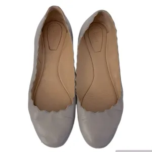 Chloe Gray Lauren Ballerina Flats Scalloped Edges Size 36 (6)