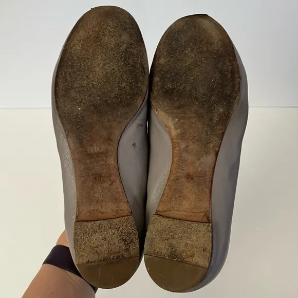 Chloe Gray Lauren Ballerina Flats Scalloped Edges Size 36 (6)