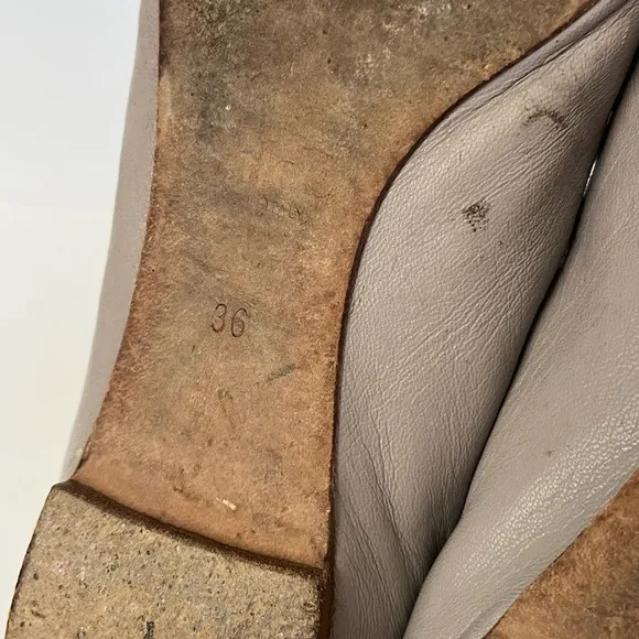 Chloe Gray Lauren Ballerina Flats Scalloped Edges Size 36 (6)