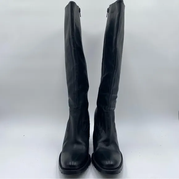 Chocolat Blu Women’s 39 Black Leather Heeled Knee High Boots