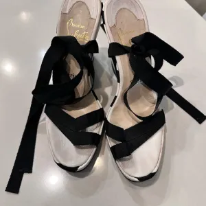 Christian Louboutin Black Ribbon Sandals 38.5eu 8.5