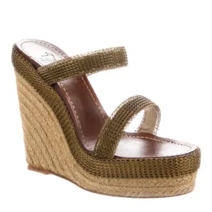 Christian Louboutin Bronze Mesh Metal Cadena 140 Espadrille EU Size 39/ US 9