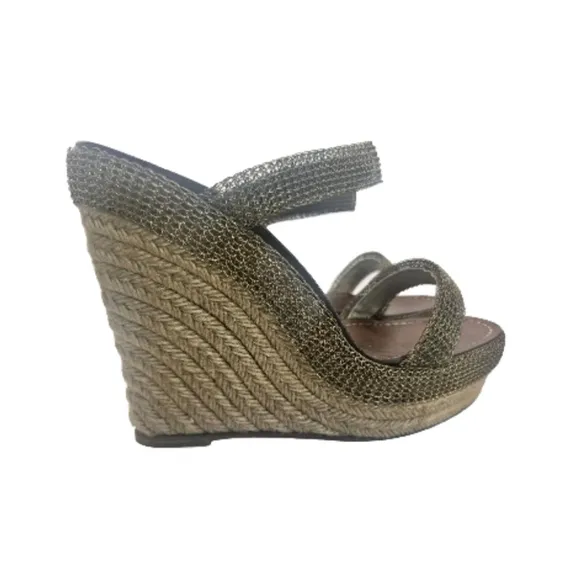 Christian Louboutin Bronze Mesh Metal Cadena 140 Espadrille EU Size 39/ US 9