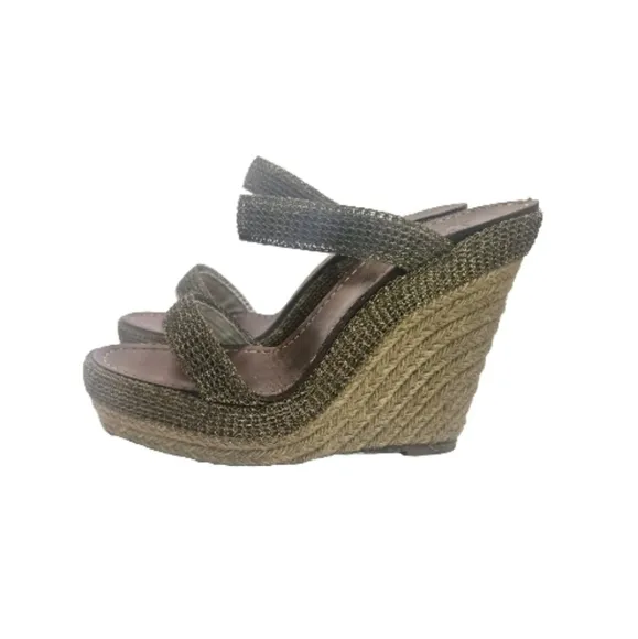Christian Louboutin Bronze Mesh Metal Cadena 140 Espadrille EU Size 39/ US 9