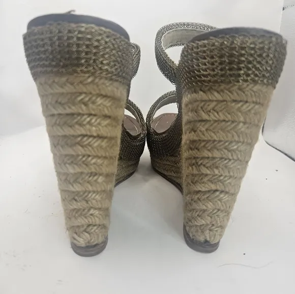 Christian Louboutin Bronze Mesh Metal Cadena 140 Espadrille EU Size 39/ US 9