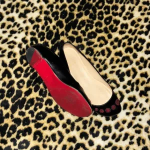 christian louboutin red bottom black ballet flats