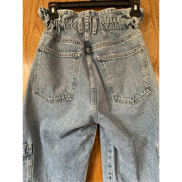 Citizens Of Humanity Annika High Rise Paper Bag Patch Pocket Jeans Blue Size 26