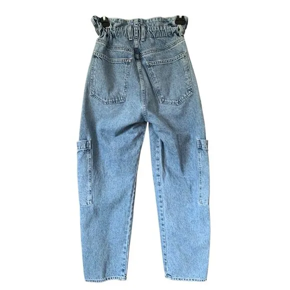Citizens Of Humanity Annika High Rise Paper Bag Patch Pocket Jeans Blue Size 26