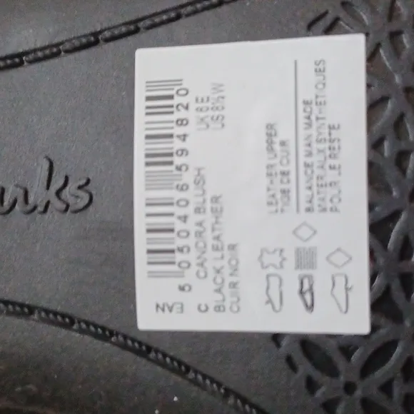 Clarks Artisan Candra Blush Black Leather Flats New Size 8.5Wide